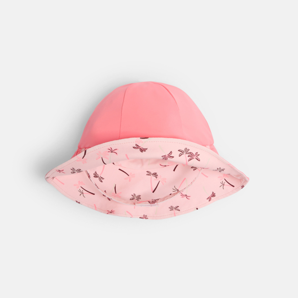 قبعة شمس باللون الوردي، واقية من الأشعة فوق البنفسجية، للفتيات الصغيرات